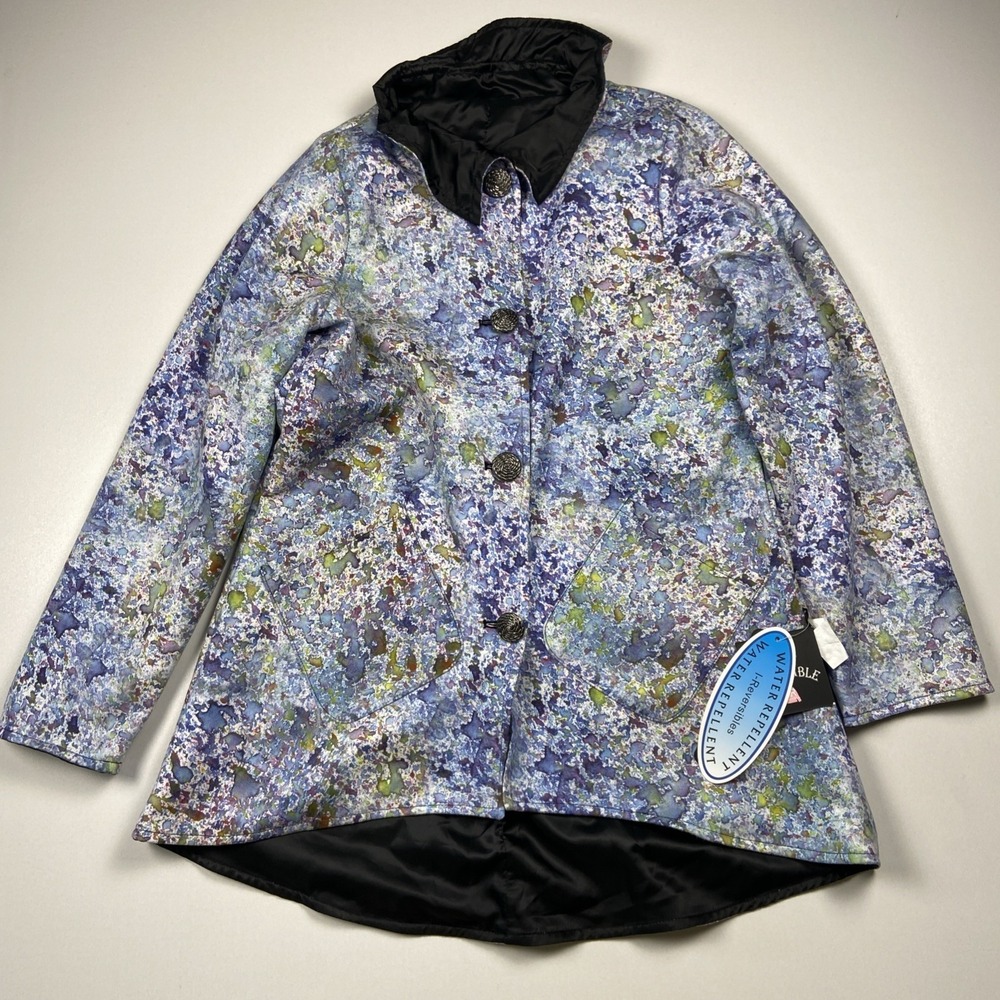 I-Reversibles Reversible Water Repellent Jacket XS Abstract Art Paint Splash NWT - Picture 2 of 6